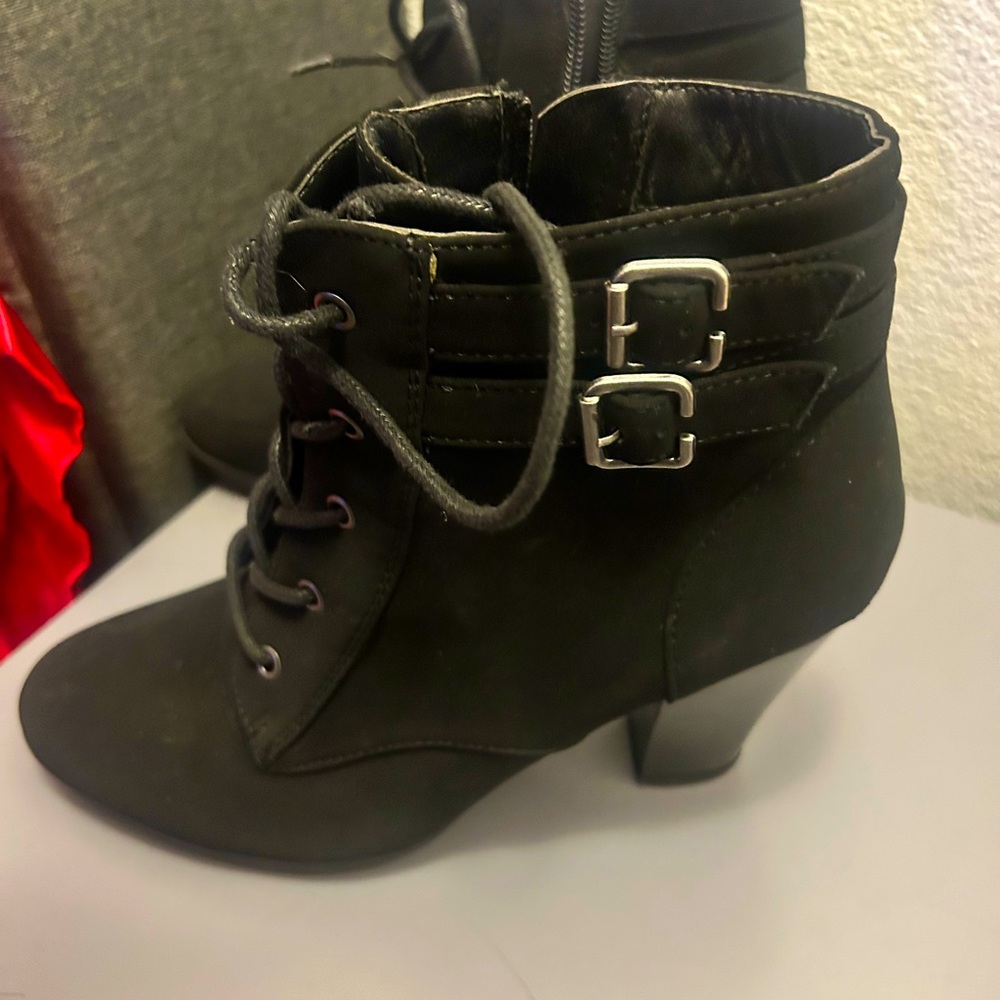 Black suede boots